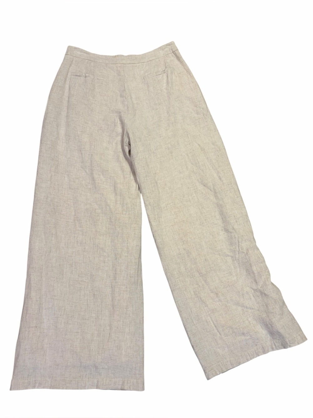 Altar'd State Wide Leg Pants High Rise Natural Linen Blend Flowy Casual Medium - Picture 2 of 7